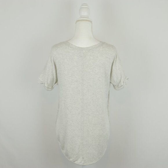 Matty M Women's Small Gray Heather Scoop Neck Short Sleeve Tunic Length Tee - Picture 3 of 8